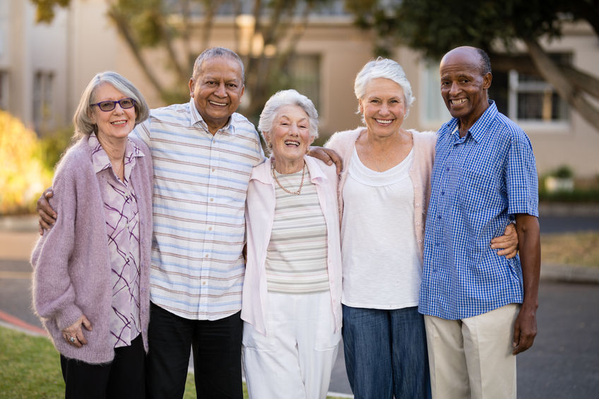 senior people at retirement community